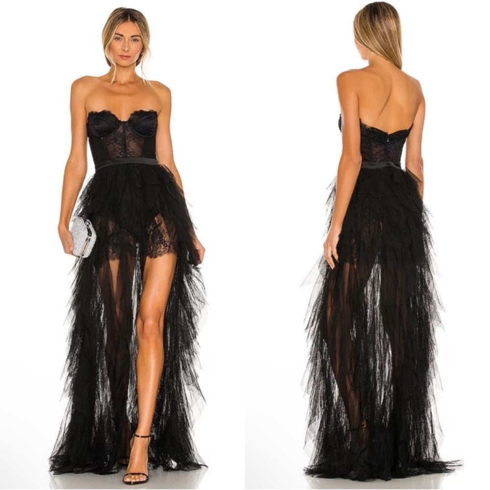 For Love & Lemons X REVOLVE Bustier Gown in Black New with Tags!